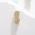 Elegant gold-plated alphabet charm pendant with micropavé cubic zirconia inlay - Letter I Style