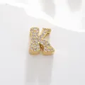 Chic gold plated letter K pendant with cubic zirconia stones for DIY jewelry - Letter K Style