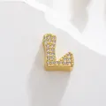 Polished gold letter L pendant with pavé cubic zirconia for DIY jewelry making - Letter L Style