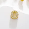 Golden letter O pendant with cubic zirconia inlay for DIY necklace and bracelet jewelry - Letter O Style