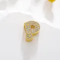 Golden letter P pendant charm with sparkling cubic zirconia for DIY jewelry making - Letter P Style