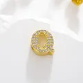 Gold plated letter Q pendant with cubic zirconia stones for DIY jewelry making - Letter Q Style