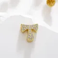 Golden pendant featuring the letter T with zircon micro-paving for DIY necklaces - Letter T Style