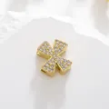 Gold-plated letter X pendant with micro-pave cubic zirconia for DIY jewelry making - Letter X Style