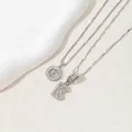 Silver iced-out letter K pendant necklaces with pavé zircon stones and flat wave chain - Letter K / Silver