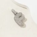 Détail du pendentif lettre F argentée style bulle avec pavé de zircons cubiques - F (Pendentif Seul (Sans Chaîne)) / Or 18 carats