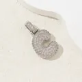 Pendentif lettre C argentée style bulle serti de zircons brillants pour femme et homme - C (Pendentif Seul (Sans Chaîne)) / Or 18 carats