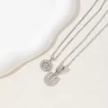 Silver-tone iced-out letter U pendants with cubic zirconia on two necklaces - Letter U / Silver