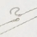 Polished S925 sterling silver twist chain necklace with lobster clasp close-up - Melon Seed Chain / Silver