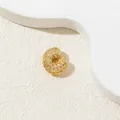 Luxury gold capital letter C pendant with shimmering zircon pavé on white stone - C-Pendant Only (Without Chain)