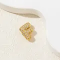 Luxury gold plated letter F pendant necklace with pavé cubic zirconia for women - F-Pendant Only (Without Chain)