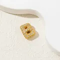 Detailed letter B pendant in gold plated metal with sparkling cubic zirconia stones - B-Pendant Only (Without Chain)