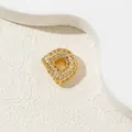 Gold letter D pendant necklace featuring premium micro-pave white zircon crystals - D-Pendant Only (Without Chain)