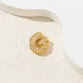Golden letter G pendant with micro-pave cubic zirconia on white stone background - G-Pendant Only (Without Chain)