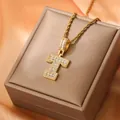 Iced out gold letter T pendant necklace with cubic zirconia and rope chain - Letter T / Gold