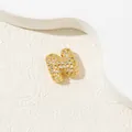 Luxury gold plated letter N pendant necklace with white cubic zirconia stones - N-Pendant Only (Without Chain)