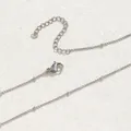 Polished silver beaded necklace chain with lobster clasp and extension link - Bead Chain / Silver