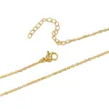 Adjustable gold plated link chain necklace with lobster clasp and extension - O Chain / Gold