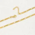 Golden Figaro chain necklace with lobster clasp and adjustable extension chain - Cuban/Figaro Chain / Gold