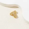 3D golden letter T pendant with sparkling zircon micro-pave for necklace accessory - T-Pendant Only (Without Chain)
