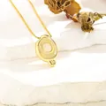 Puffy 18K gold plated bubble letter Q pendant necklace on elegant stone display - Q (With Box Chain)