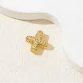 Gold cross pendant with cubic zirconia pave setting for women necklace jewelry - X-Pendant Only (Without Chain)
