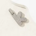 Chubby 18K white gold plated letter K pendant with sparkling pave set cubic zirconia - K (Pendant Only (Without Chain)) / 18K Gold