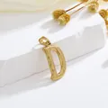 Golden stainless steel letter D pendant featuring unique 3D textured bark pattern finish - Style D Pendant Only (Without Chain)