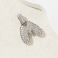 Silver letter M pendant with iced-out cubic zirconia stones for hip hop necklaces - M (Pendant Only (Without Chain)) / 18K Gold