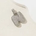 Pendentif lettre N bombée en argent serti de zircons scintillants de haute qualité - N (Pendentif Seul (Sans Chaîne)) / Or 18 carats