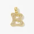 Golden heart-shaped letter B pendant necklace with pavé cubic zirconia inlay - Style B Pendant Only (Without Chain)