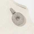 Pendentif rond argenté style hip-hop orné de zircons cubiques scintillants - O (Pendentif Seul (Sans Chaîne)) / Or 18 carats