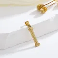 Gouden roestvrijstalen hanger met organische textuur en gepolijste hiphop-stijl afwerking - Stijl I Alleen Hanger (Zonder Ketting)