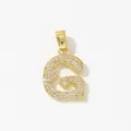 Golden letter G pendant with micro-pave cubic zirconia for personalized DIY necklace - Style G Pendant Only (Without Chain)