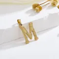 Gouden letter M hanger met boomtextuur gemaakt van gepolijst roestvrij staal - Stijl M Alleen Hanger (Zonder Ketting)