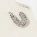 Pendentif lettre en U argenté serti de zircons brillants au style hip hop élégant - U (Pendentif Seul (Sans Chaîne)) / Or 18 carats