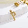 Getextureerde gouden roestvrijstalen letter P hanger ketting met rustieke afwerking - Stijl P Alleen Hanger (Zonder Ketting)