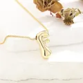 Chic 18K gold plated balloon letter F pendant necklace with elegant box chain jewelry - F (With Box Chain)