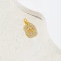 Luxury gold plated square pendant with micro paved zircon stones featuring letter A - Letter A