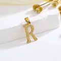 Gouden letter R hanger met gehamerde textuur en minimalistische hiphop stijl ketting - Stijl R Alleen Hanger (Zonder Ketting)