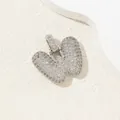 Pendentif lettre W argenté avec zircons brillants de style hip hop glacé - W (Pendentif Seul (Sans Chaîne)) / Or 18 carats