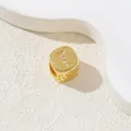 Vergoldeter Würfel-Anhänger mit Buchstabe I und Zirkonia für DIY-Schmuck - Buchstabe I / Gold