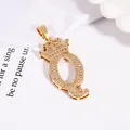 Hip-hop crown letter Q pendant in gold plating with sparkling cubic zirconia inlay - Gold Letter Q Pendant Only (Without Chain)