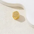 Vergoldeter Kupfer-Würfelanhänger mit Zirkon-Buchstabe L und Sternenmustern - Buchstabe L / Gold