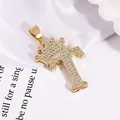 Golden crown initial T pendant with cubic zirconia inlay on white silk fabric - Gold Letter T Pendant Only (Without Chain)