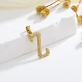 Gouden roestvrijstalen letter L hanger met boomschorstextuur en een strakke sluiting - Stijl Z Alleen Hanger (Zonder Ketting)