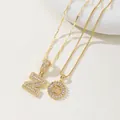 Golden letter Z pendant necklaces with cubic zirconia pavé and luxury polished finish - Z Pendant And Necklace