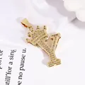 Hip hop style gold plated crown letter Y pendant necklace with sparkling cubic zirconia - Gold Letter Y Pendant Only (Without Chain)