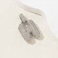 Pendentif lettre H argenté serti de zircons cubiques sur une surface beige mate - H (Pendentif Seul (Sans Chaîne)) / Or 18 carats