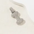 Collier avec pendentif lettre I en métal argenté et serti de zircons blancs - I (Pendentif Seul (Sans Chaîne)) / Or 18 carats